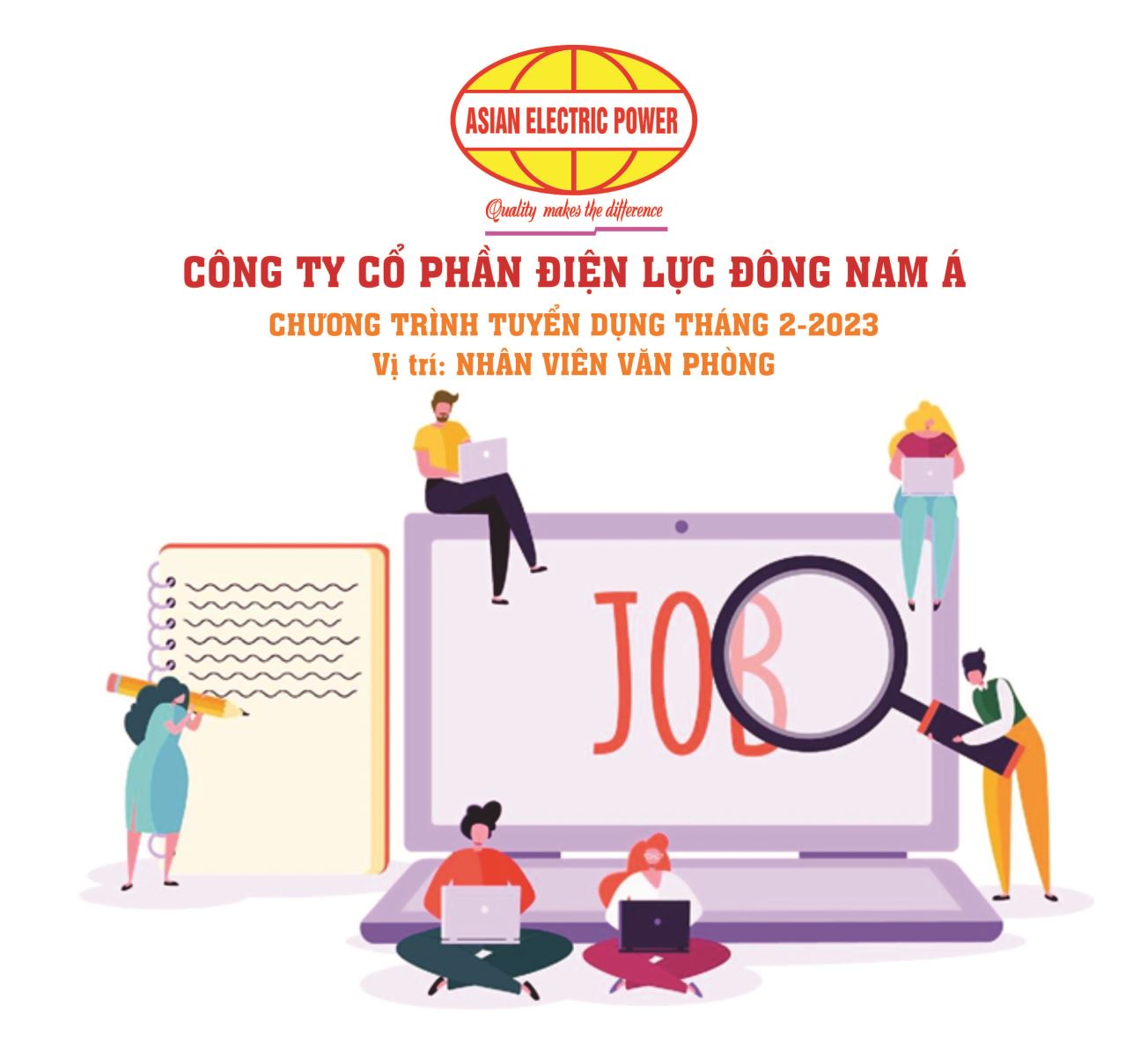 [CHƯƠNG TRÌNH TUYỂN DỤNG THÁNG 2-2023]
